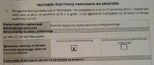 nagłówek protokołu rejestracji kandydata