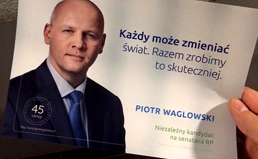 Ulotka Piotra Waglowskiego wyjęta ze skrzynki